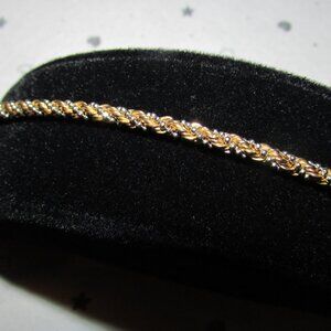 14kt tri color rope style bracelet
